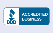 Accredited business logo featuring a 3D roof design, symbolizing quality in roofing services in New Jersey.